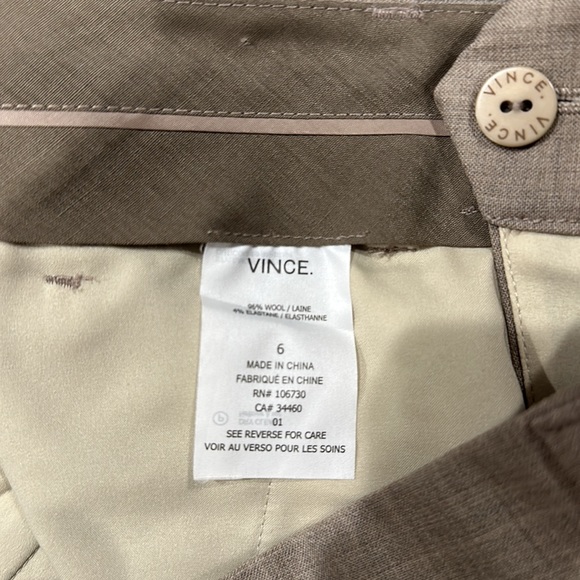 • Vince • Strapping Wool Stretch Straight Leg Pants Brown Beige 6 Women’s - Picture 5 of 5